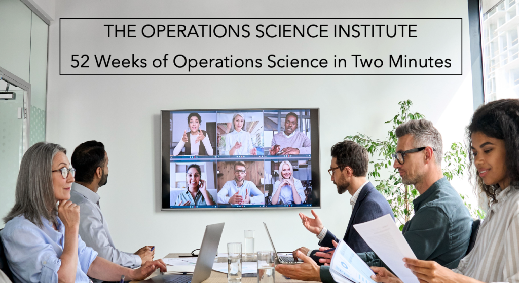 Group of professionals discussing operations science