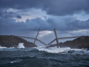 Broken bridge representing the disconnect between business strategy and operations strategy