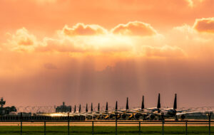 Planes parked at an airport during the Covid pandemic.